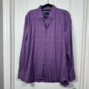 Calder Carmel Purple Plaid Button Down XL Cotton Shirt